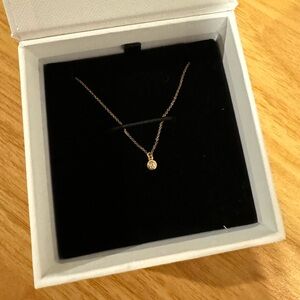 Mejuri bezel diamond necklace gold